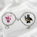 Batman × Hello Kitty Couple Chain Bracelet | Cute LEGO-Style Matching Love Bracelets for Couples – Ashwear