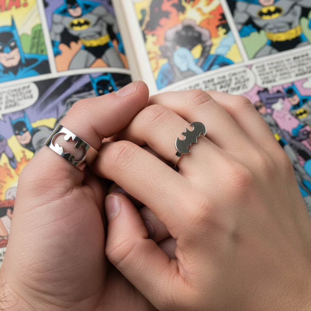 Batman Couple Matching Rings | Adjustable His & Hers Superhero Rings for Couples – Ashwear