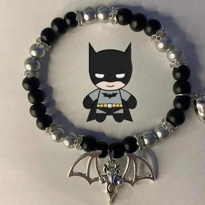 Batman & Hello Kitty Magnetic Matching Bracelets for Couples – Beaded Heart Connector Set3