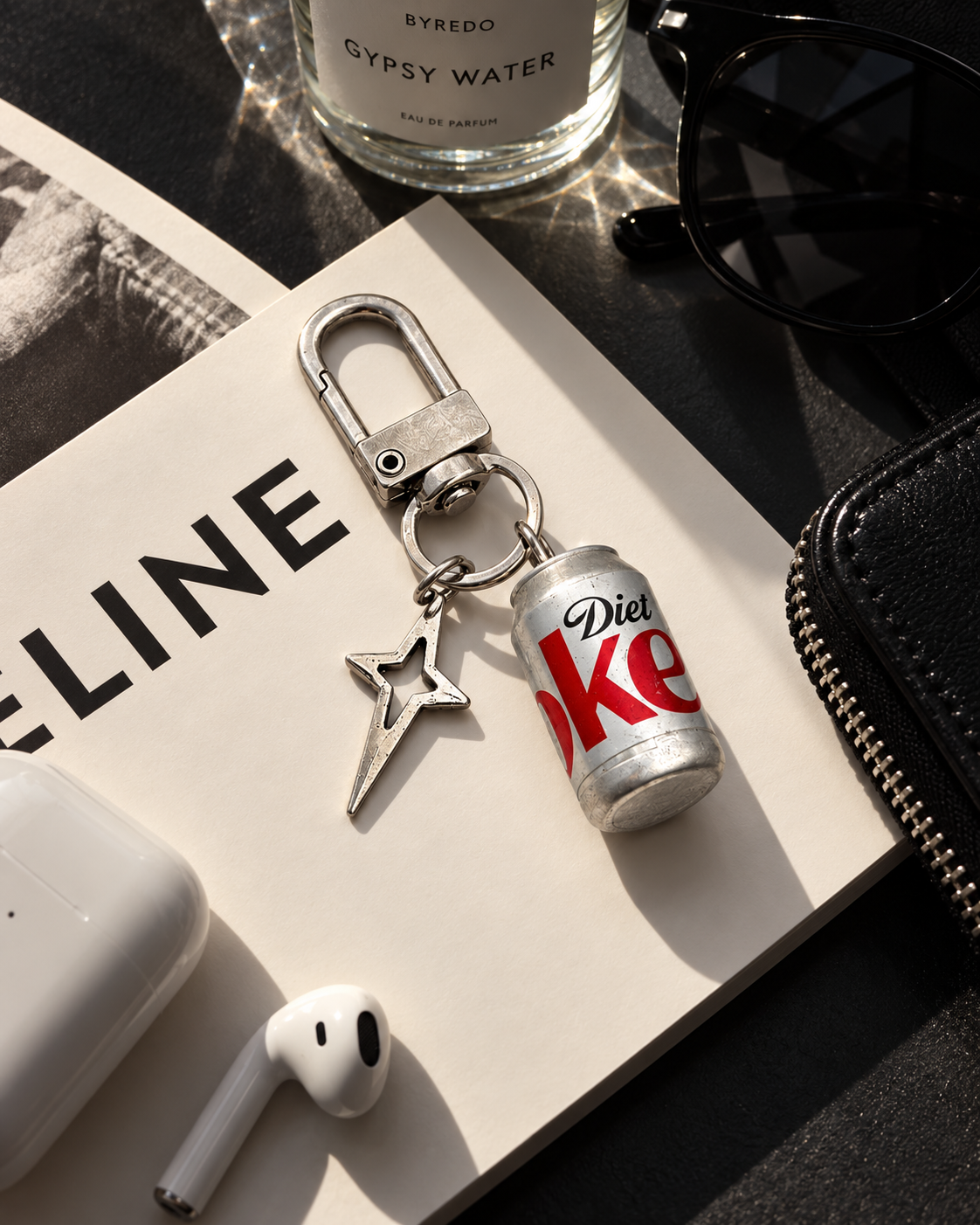Diet Coke Star Charm Keychain – Y2K Silver Bag Charm