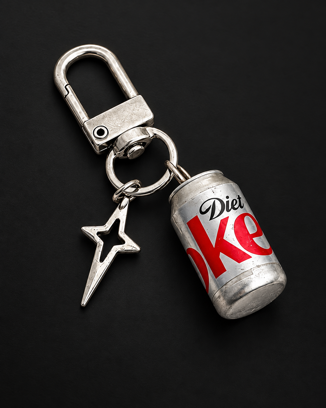 Diet Coke Star Charm Keychain – Y2K Silver Bag Charm