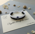 Yin Yang Couple Bracelet Set – Black White Matching Evil Eye Adjustable Bracelets for Couples