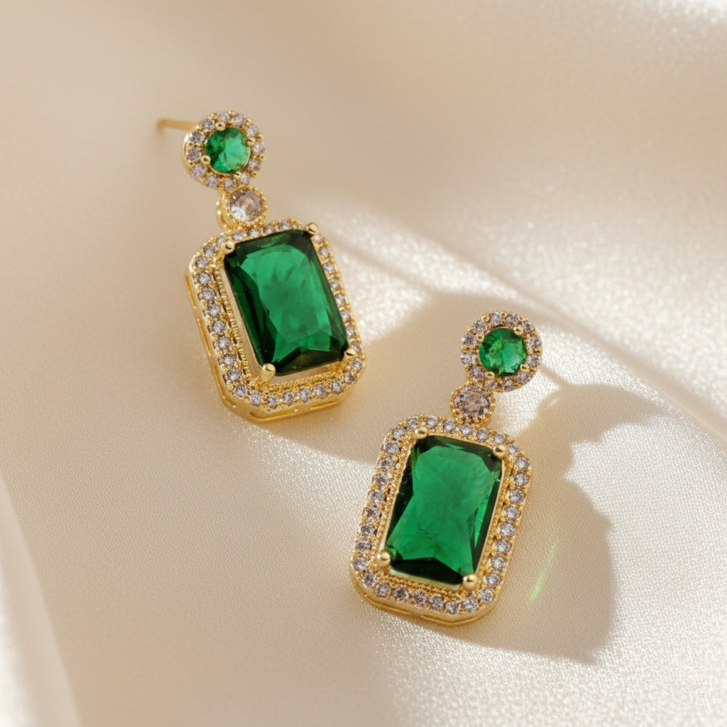 Emerald Royale Green Sparkle Earrings