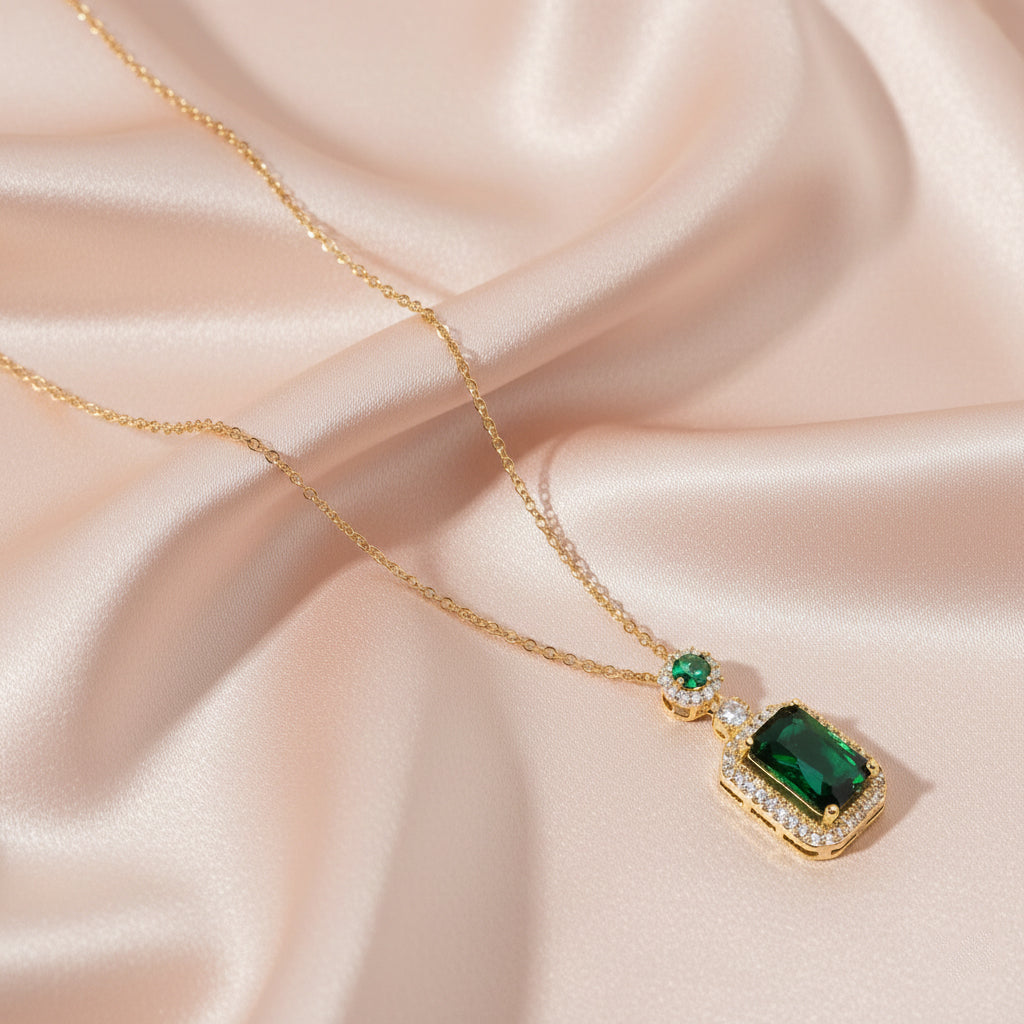 Royal Green Gemstone Elegance Necklace