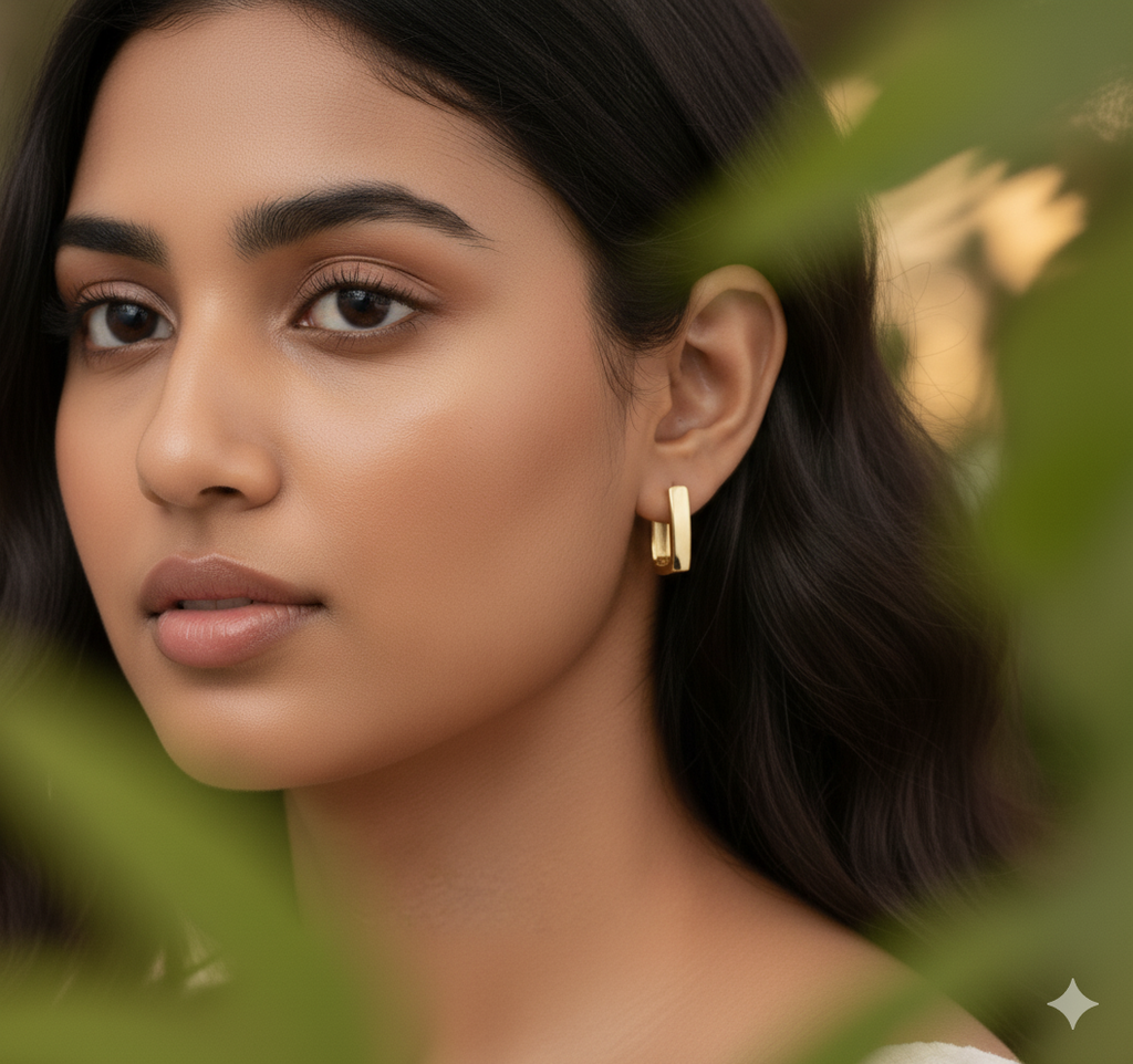 Modern Style Rectangular Anti Tarnish Hoop Earring for Women