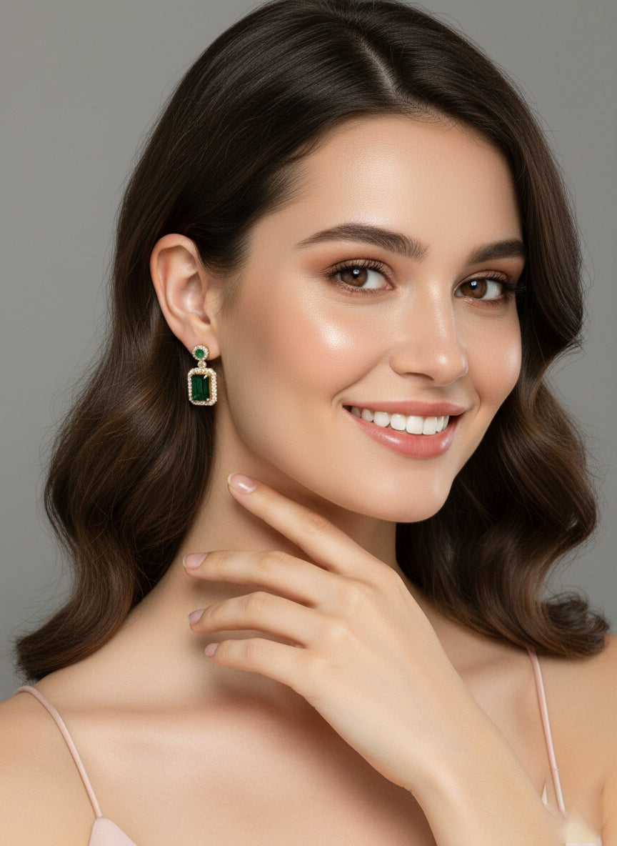 Emerald Royale Green Sparkle Earrings