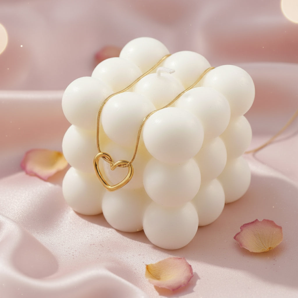 Golden Heart Knot Pendant Necklace for Women