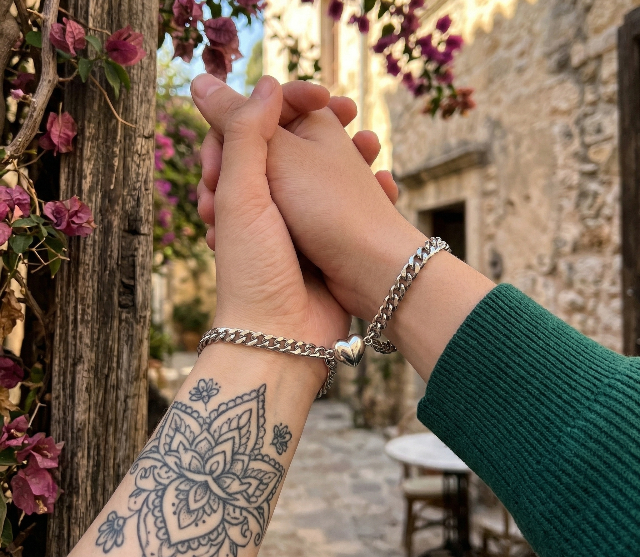 Magnetic Heart Couple Bracelet Set
