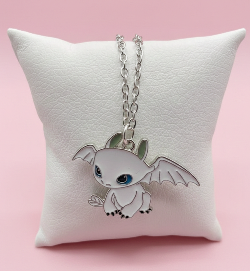 Night Fury & Light Fury Matching Necklace for Couples – Dragon Pendant Set