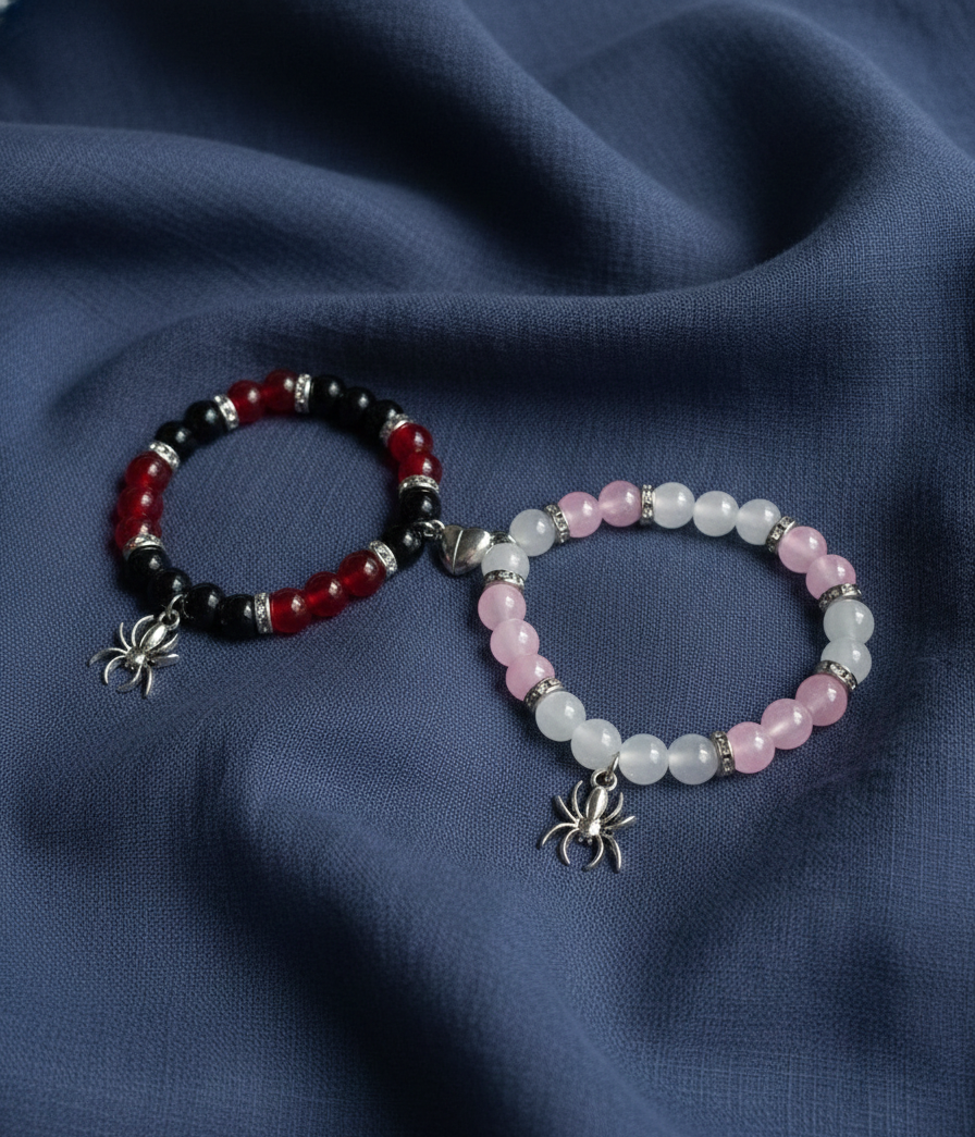 Miles X Gwen Spider Couple Bracelet Set | Spiderman Matching Bracelets for Couples