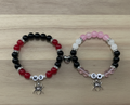 Miles x Gwen Couple Alphabet Bead Bracelet Set with Bracelet spider Charm