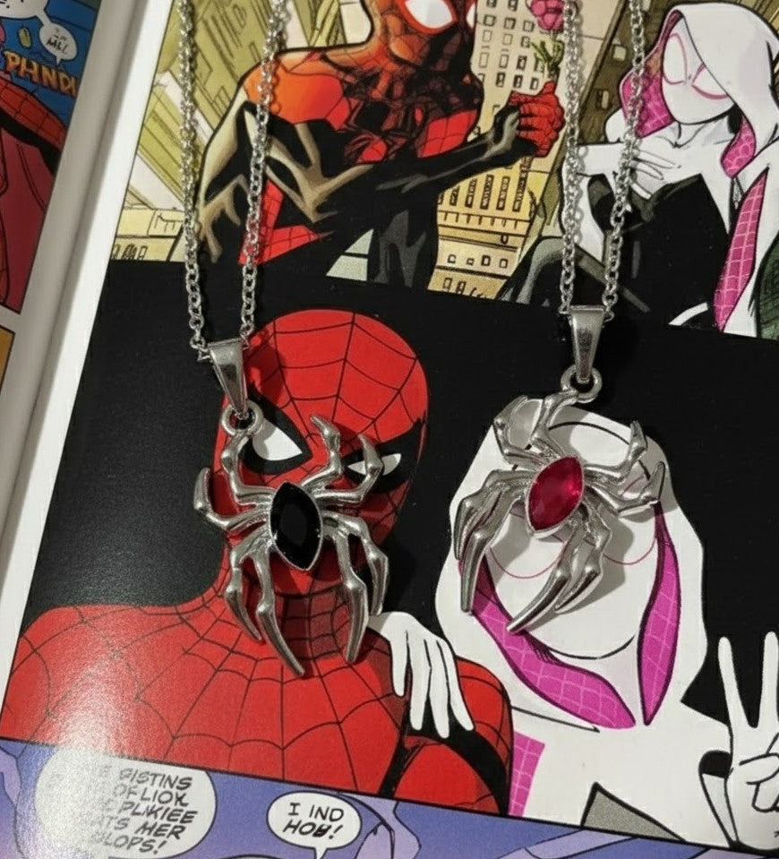 Miles x Gwen Matching Pendants | Spider-Man & Spider-Gwen Couple Necklace Set - Marvel Fan Gift