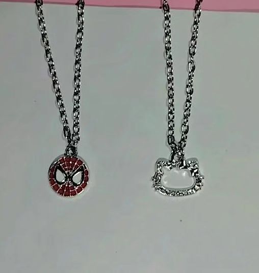 Spider-Man × Hello Kitty Matching Pendant Necklaces – Couple & BFF Set