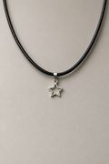 Star Y2K Pendant Necklace – Black Cord Minimal Aesthetic Necklace