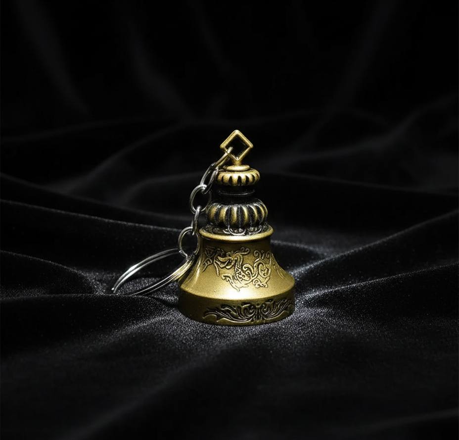 Vintage Dragon Design Brass Motorcycle Guardian Bell – Legend of the Guardian Bell Biker Gift & Road Protection Charm Keychain