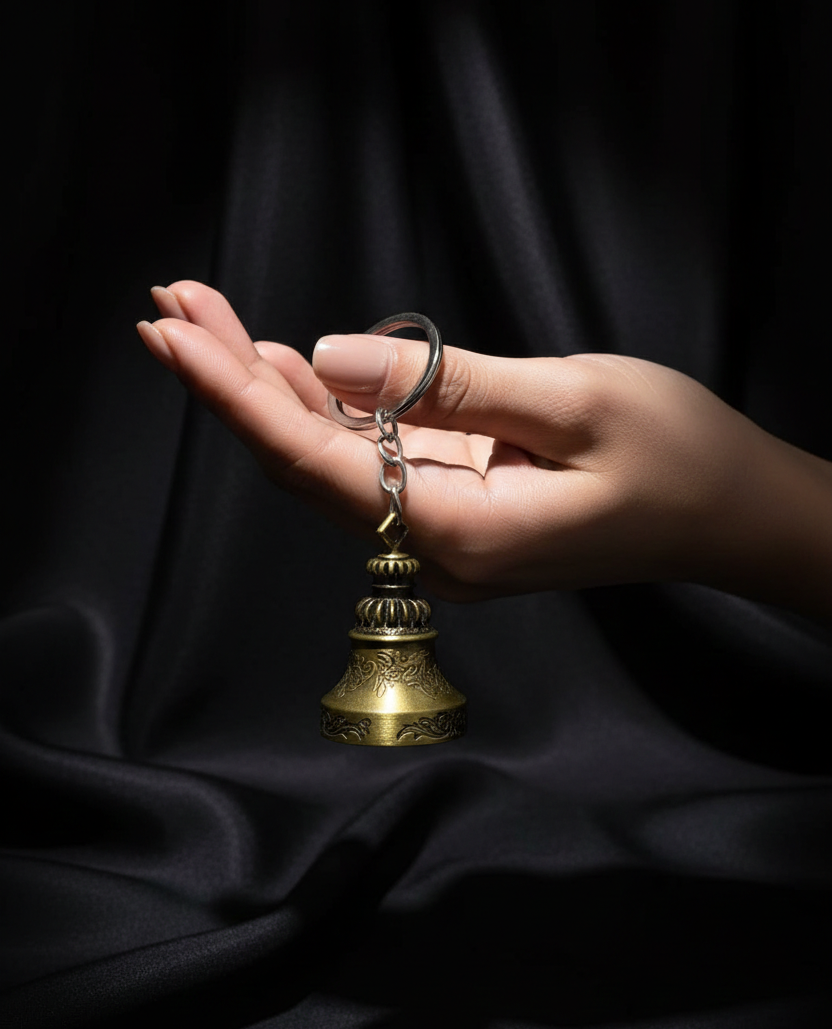 Vintage Dragon Design Brass Motorcycle Guardian Bell – Legend of the Guardian Bell Biker Gift & Road Protection Charm Keychain