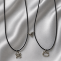 Spider & Hello Kitty Magnetic Matching Couple Pendant Necklace Set | Best Friend & Couple Necklace | Adjustable Cord Chain | Gift for Him & Her