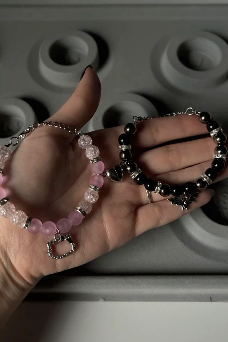Batman & Hello Kitty Matching Couple Bracelets | Cute Beaded Love Bracelets for Couples – Ashwear