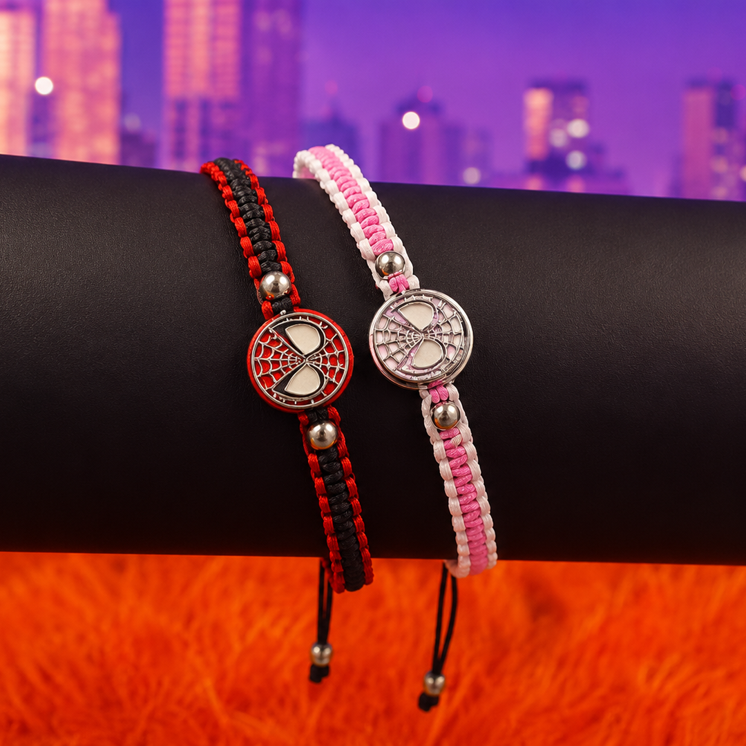 Spider-Man & Spider-Gwen Inspired Matching Thread Couple Bracelets